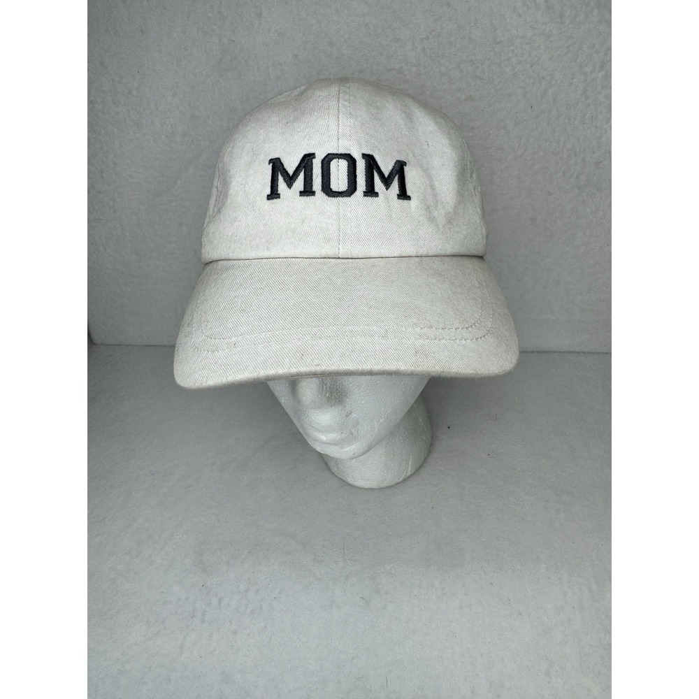 Mom Hat Cap Strap‎ Back Off White Cotton Adjustable Breathable Family Active